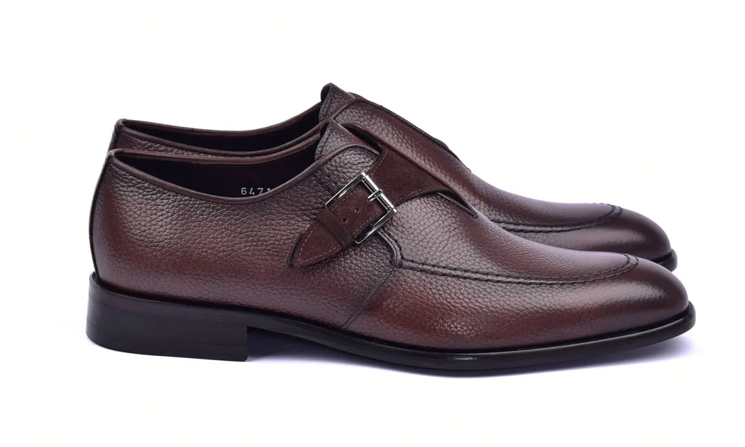 Corrente 6471 Leather slip-on Monkstrap Shoe - Brown energy back