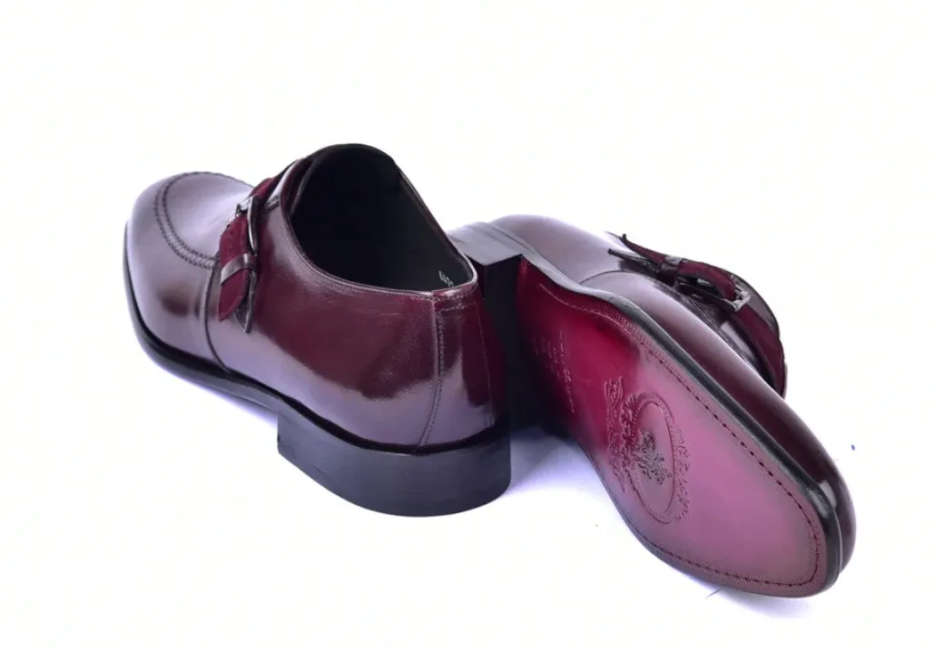Corrente 6471 Leather slip-on Monkstrap Shoe - Burgundy long hours