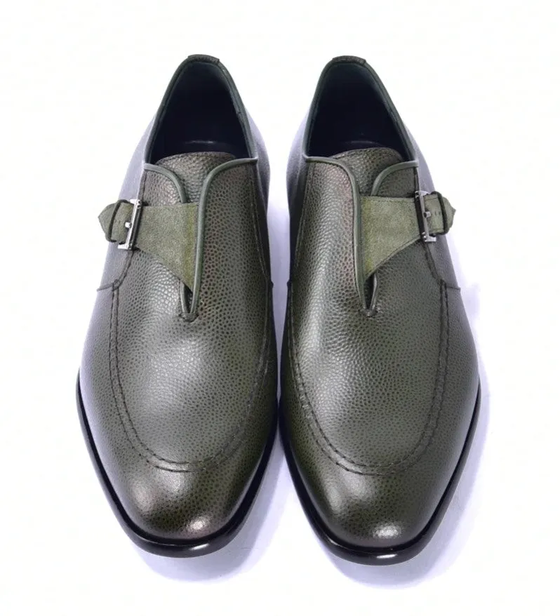 Corrente 6471 Leather slip-on Monkstrap Shoe - Green quick change