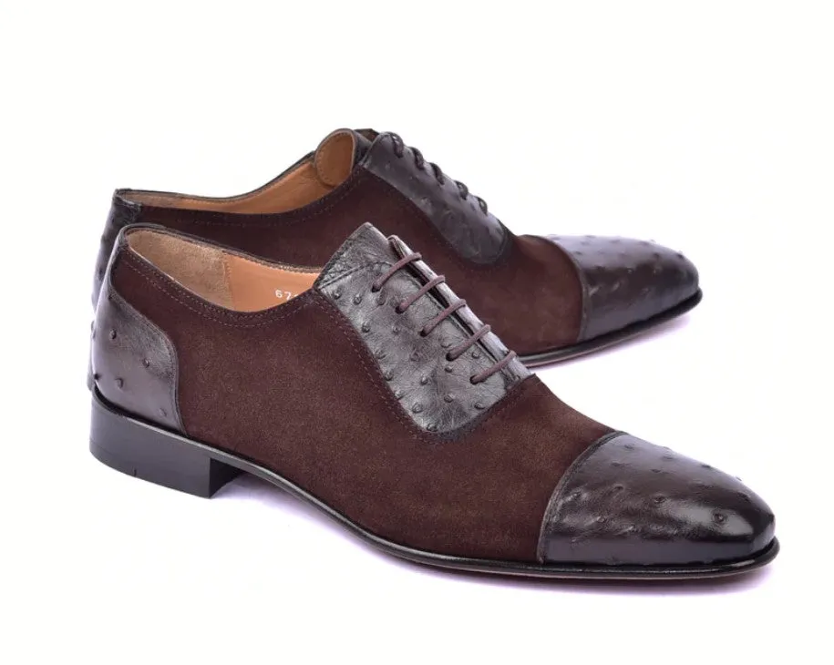 Corrente 6708 Cap-Toe lace-up Oxford - Brown built smart