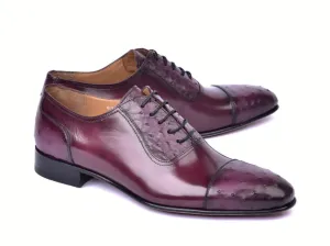 Corrente 6708 Cap-Toe lace-up Oxford - Burgundy fashion staple
