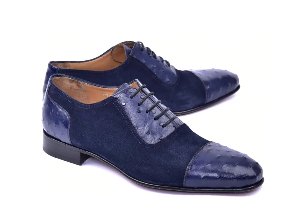 Corrente 6708 Cap-Toe lace-up Oxford - Navy hybrid wear