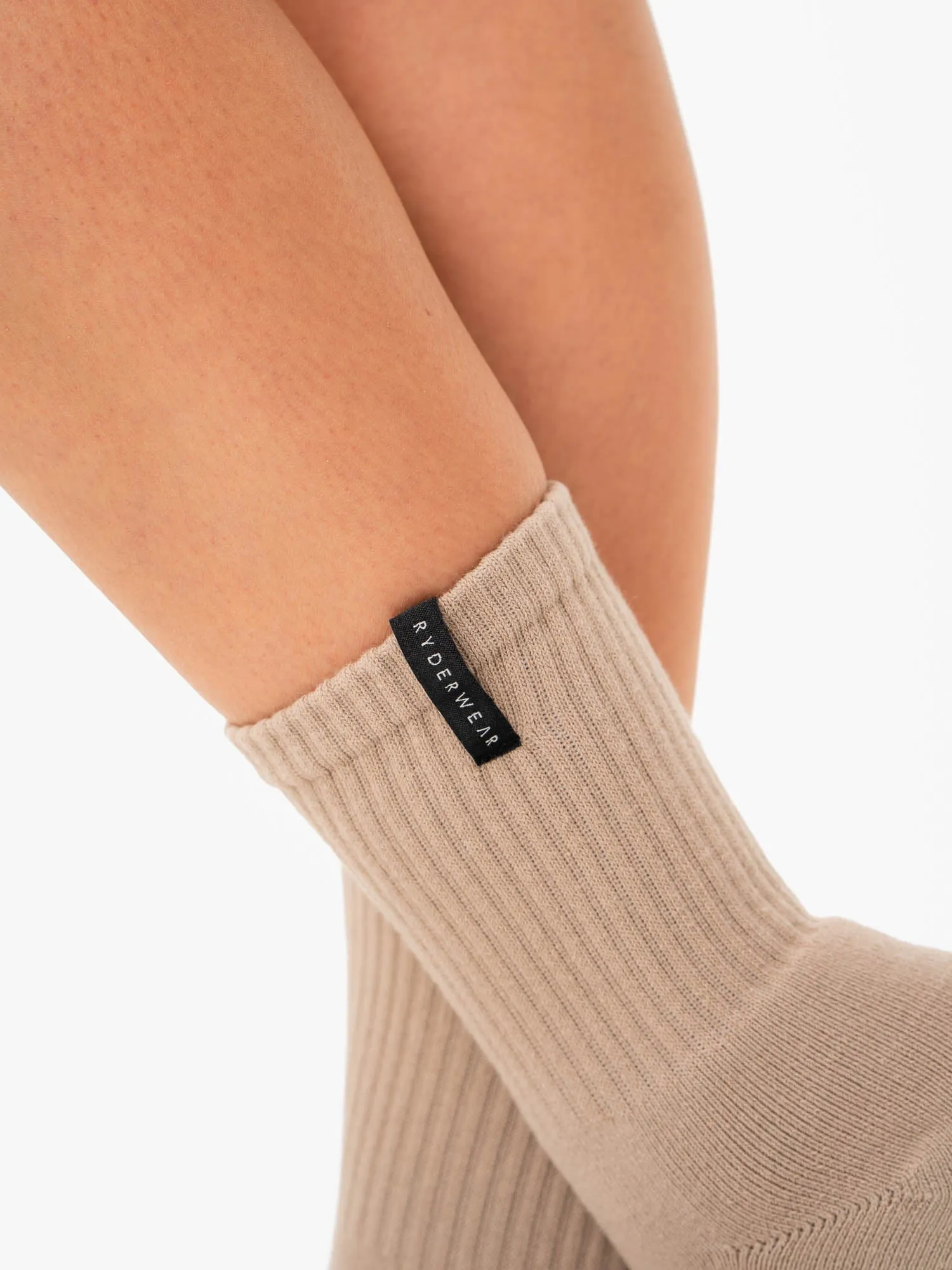 Crew Socks - Almond Ankle Guard