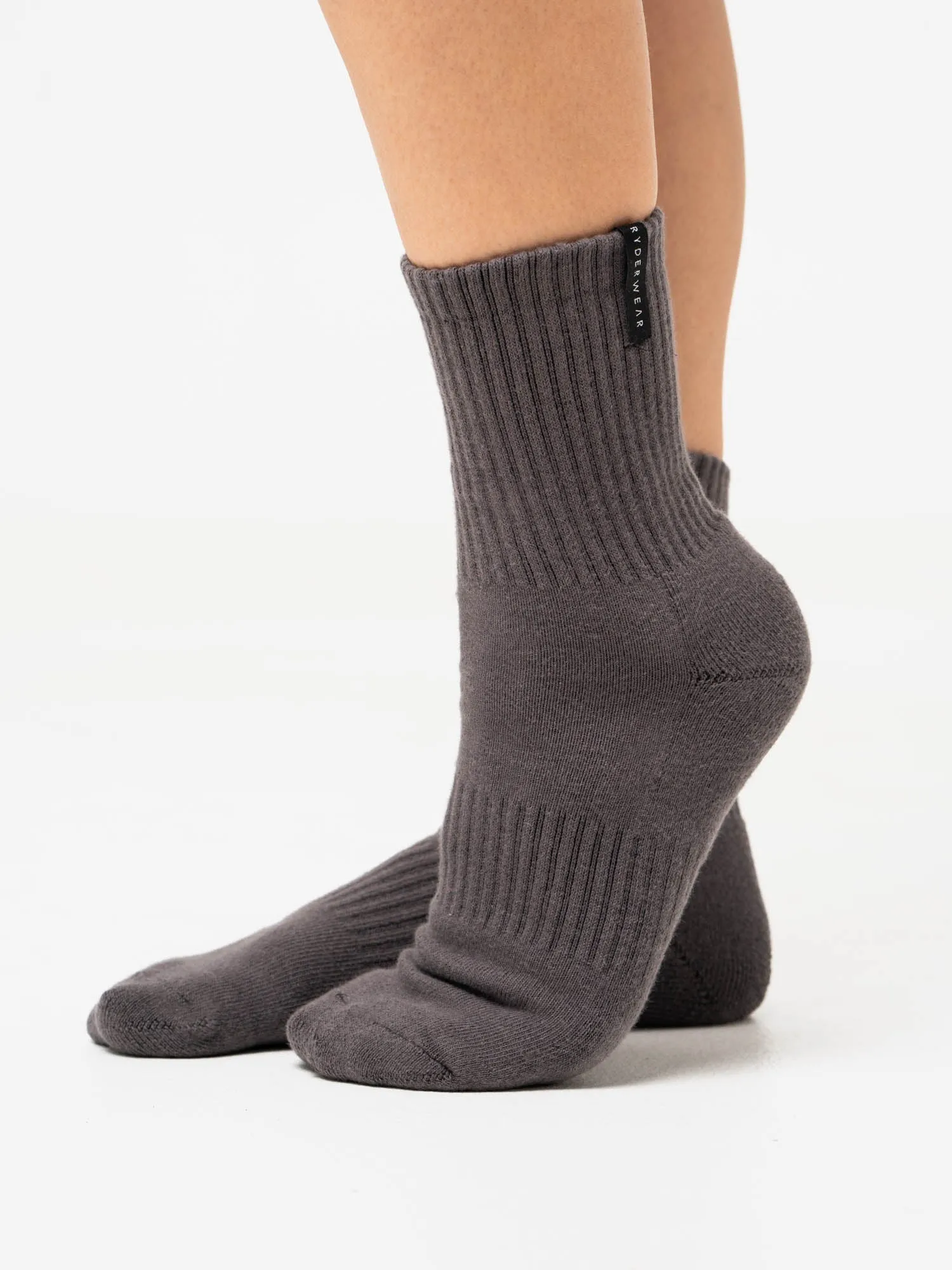 Crew Socks - Black Stonewash Running Training