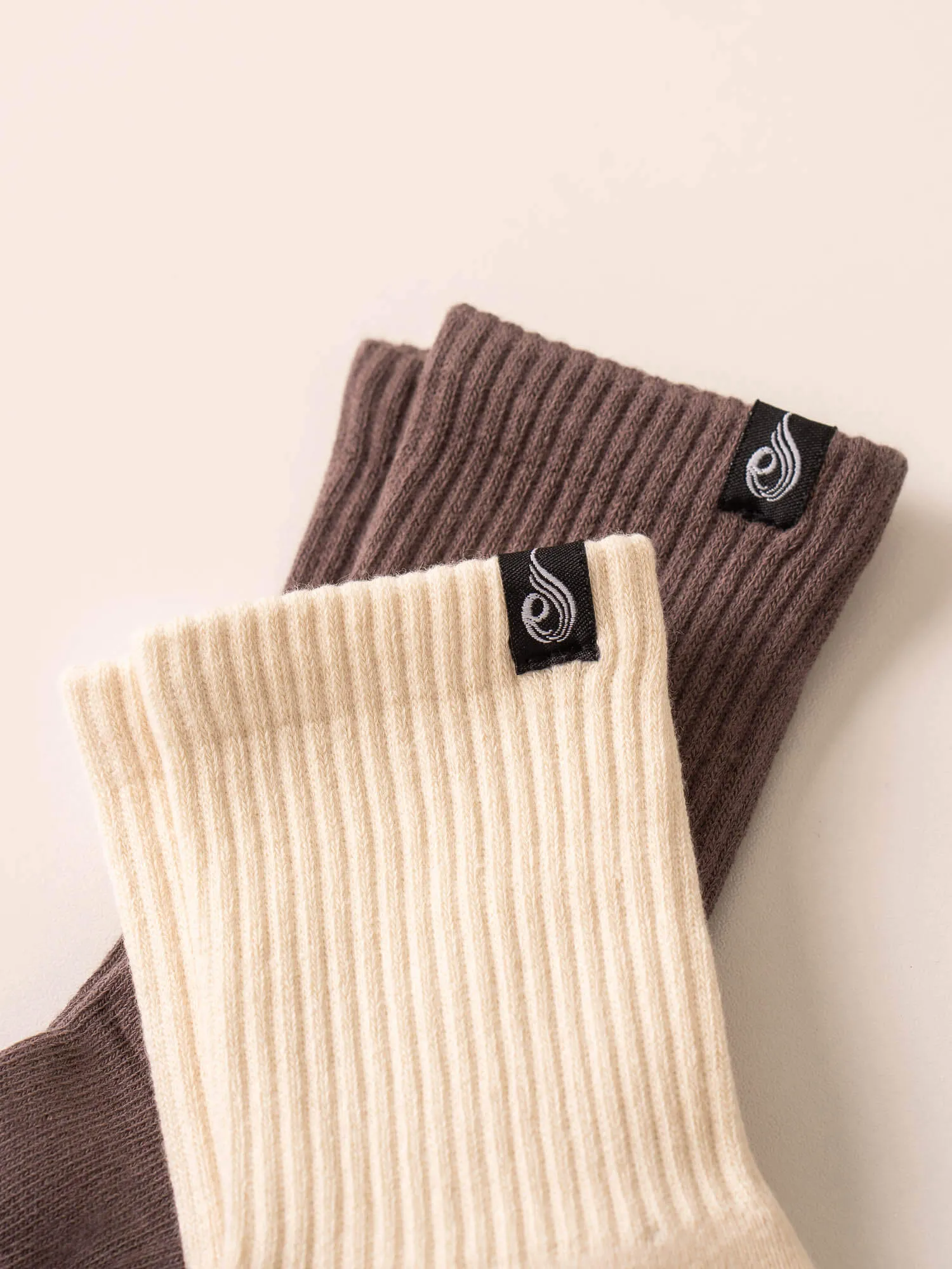 Crew Socks - Vanilla/Taupe Holiday Gift