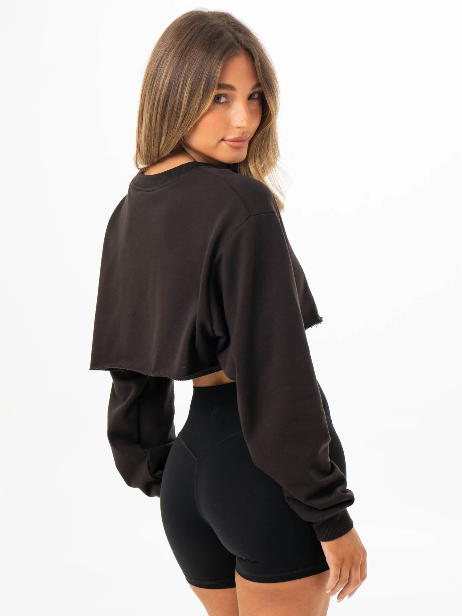 Cropped Sweater - Washed Black premium pick