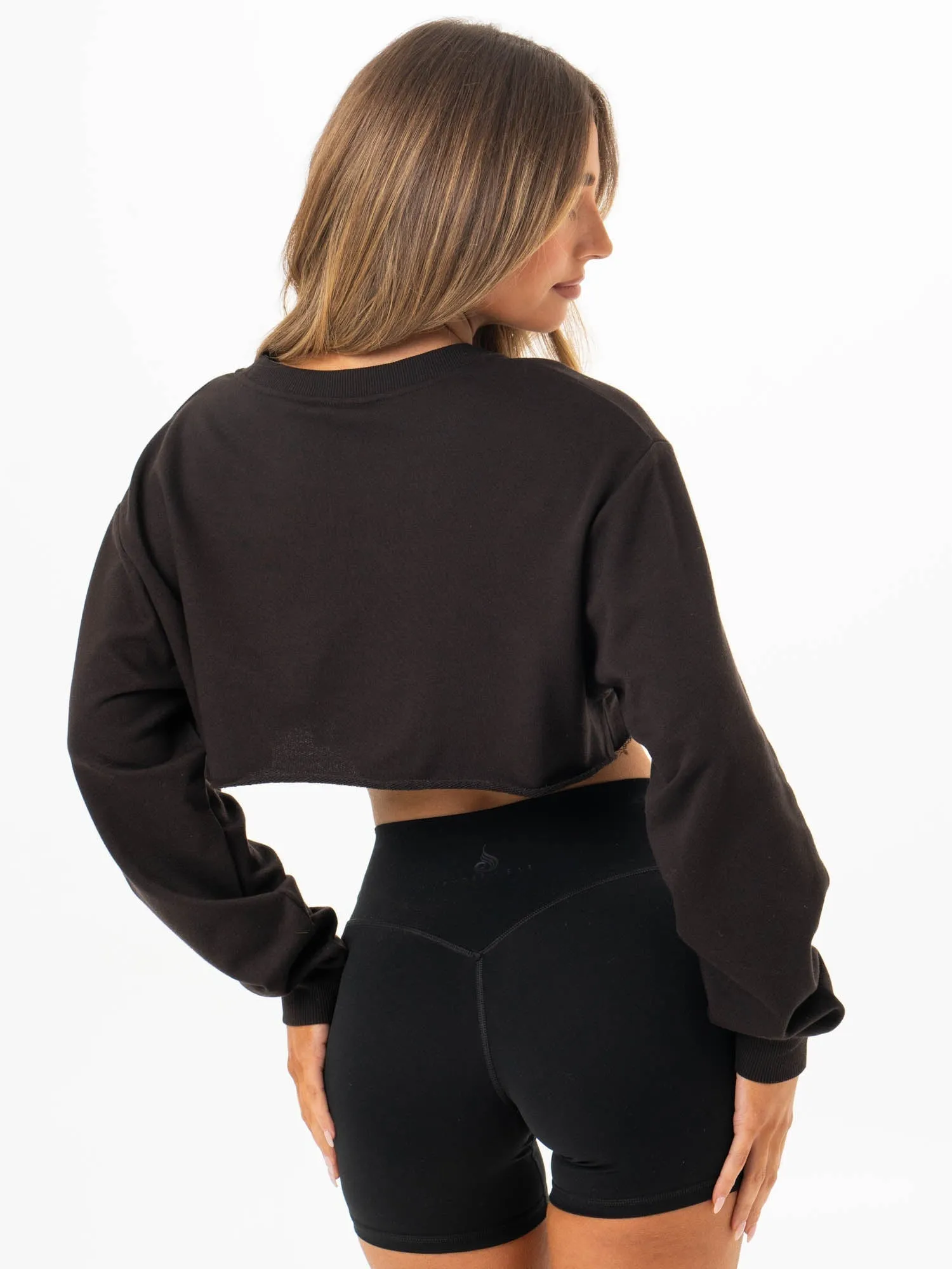 Cropped Sweater - Washed Black comfy durable