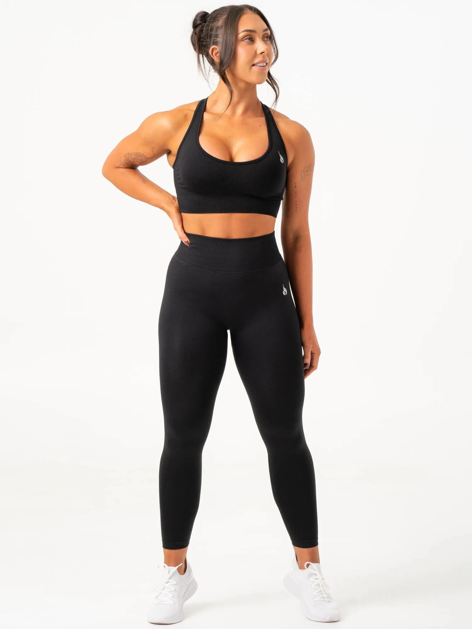 Cross Back Seamless Bra - Black Protection Gear