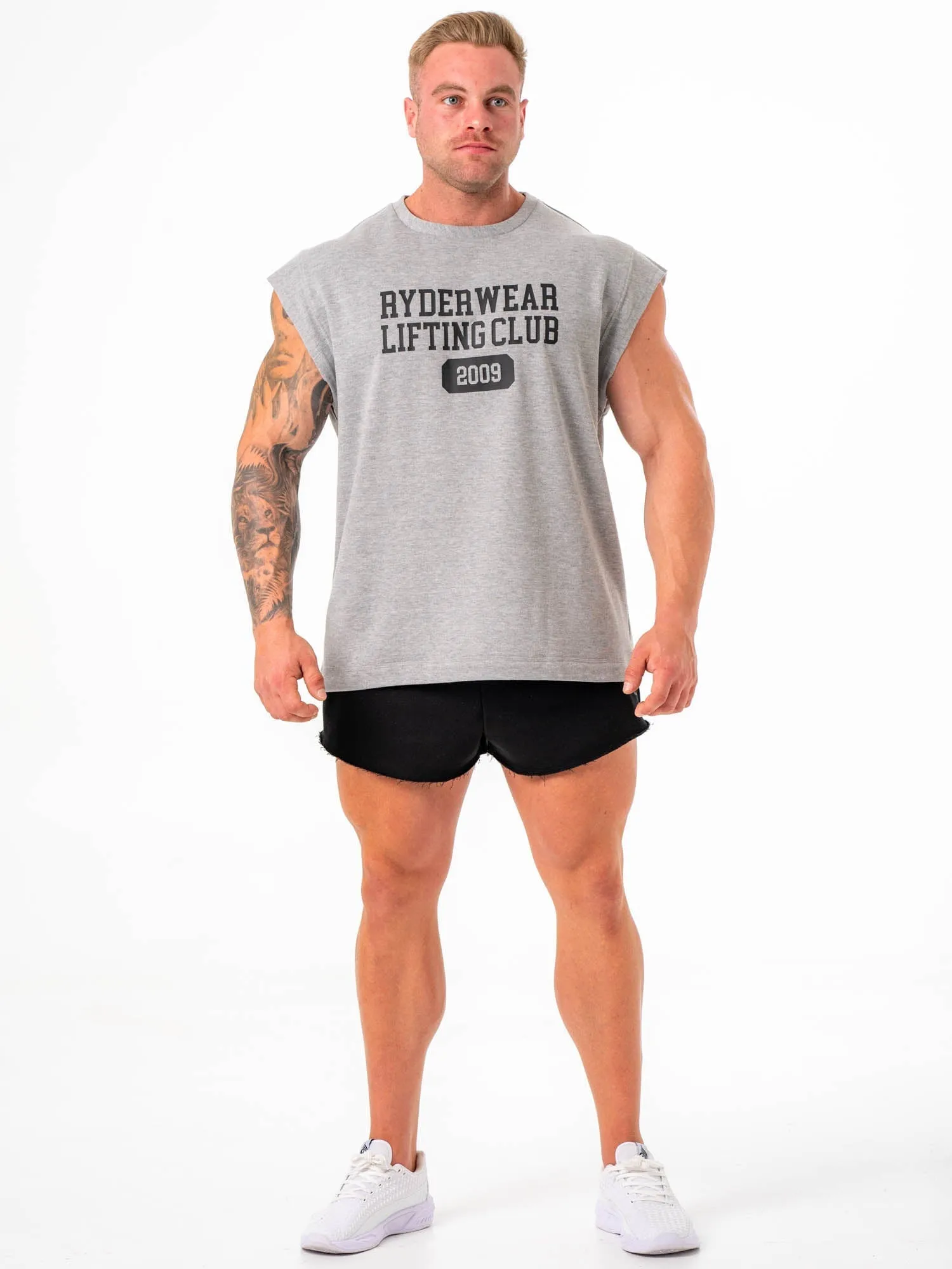 Cut Off Muscle Tank - Grey Marle free breathing