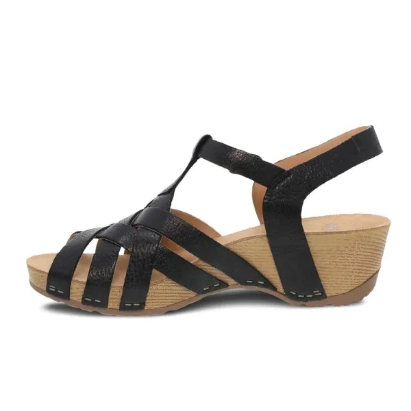 Dansko Women's Tinley Sandal Black happy soul