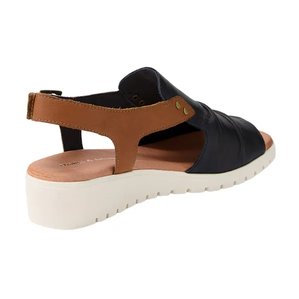 Django & Juliette Women's Madis Navy/Tan Leather free flow