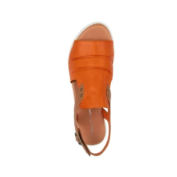 Django & Juliette Women's Madis Orange/Dark Tan Leather timeless tone