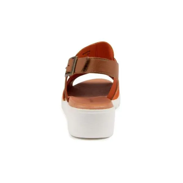 Django & Juliette Women's Madis Orange/Dark Tan Leather teen vibe