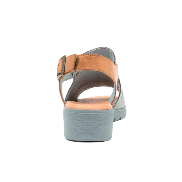 Django & Juliette Women's Madis Steel Leather Gray/Tan breezy step