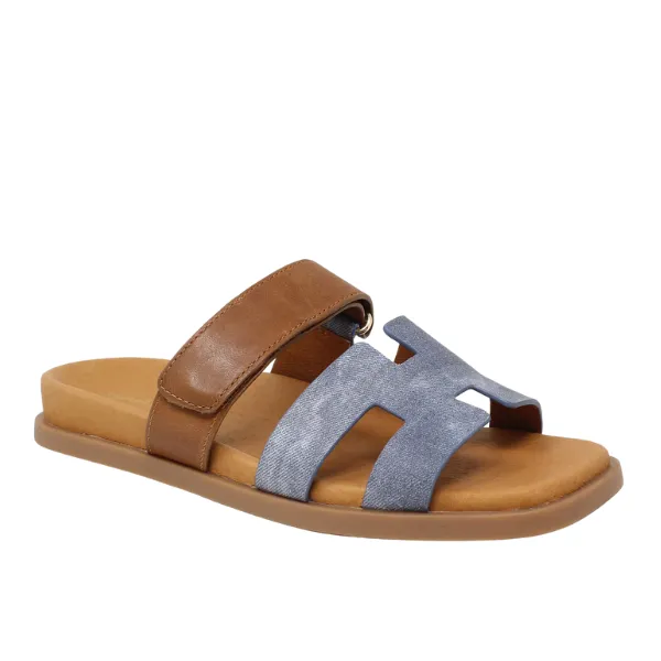 Django & Juliette Women's Nodette Denim/Tan functional fit