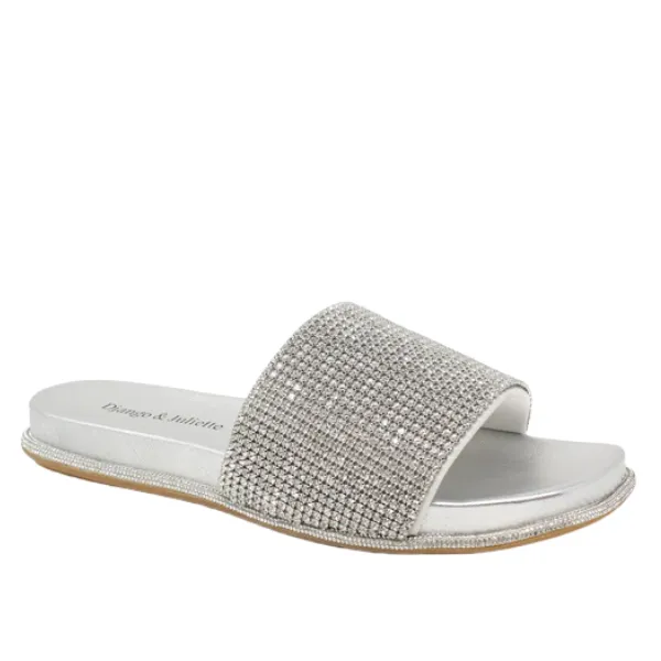 Django & Juliette Women's Yatin Silver Leather Jewels Vacation Mode