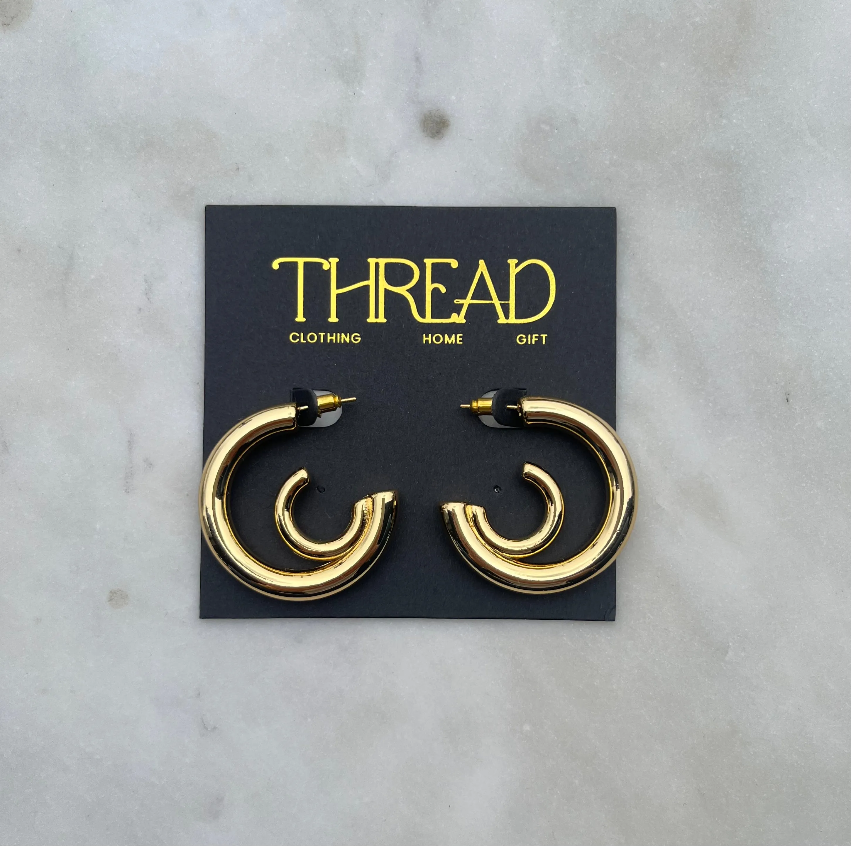 Double Gold Hoop delicate grace