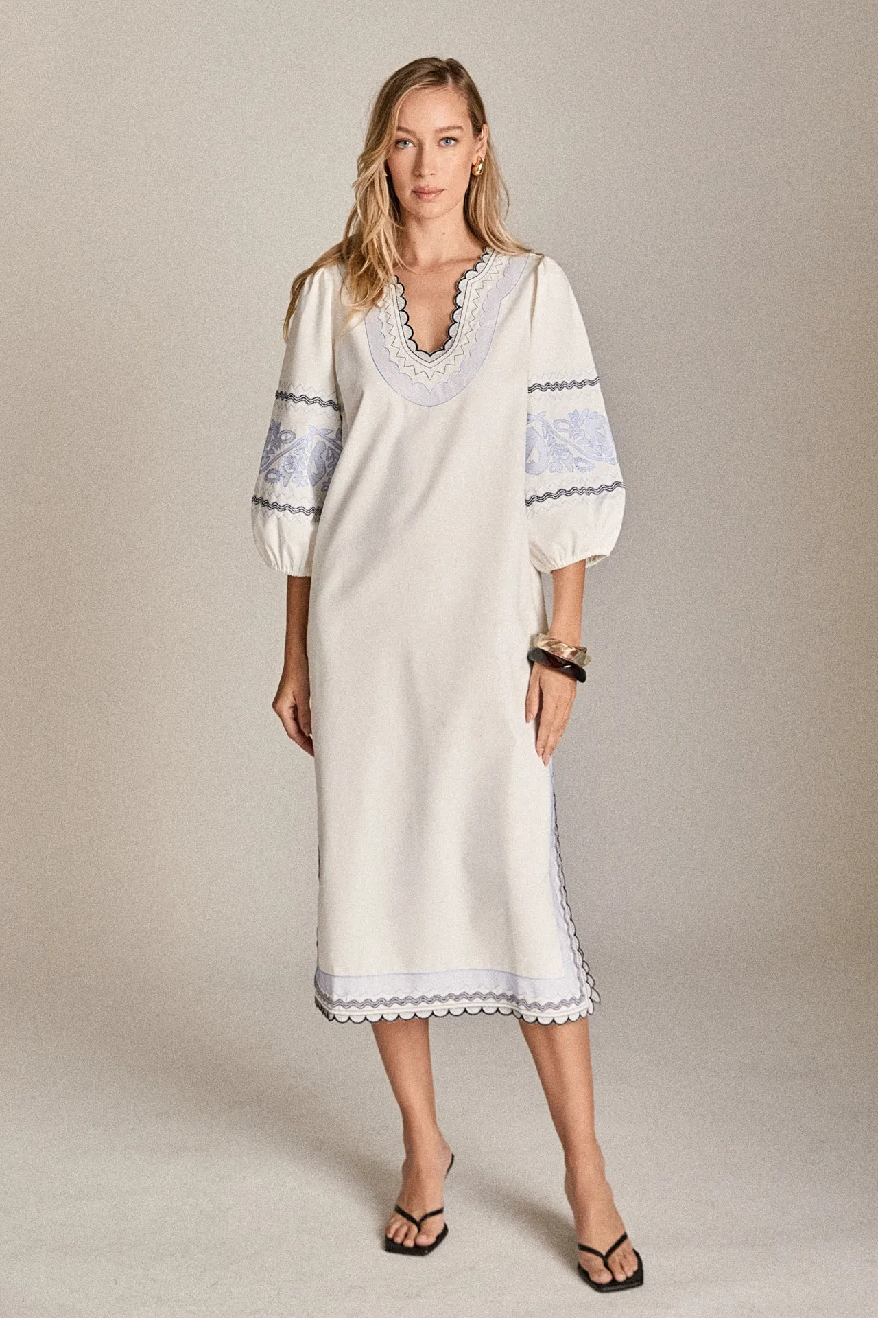 Embroidered Midi Dress Quality promise