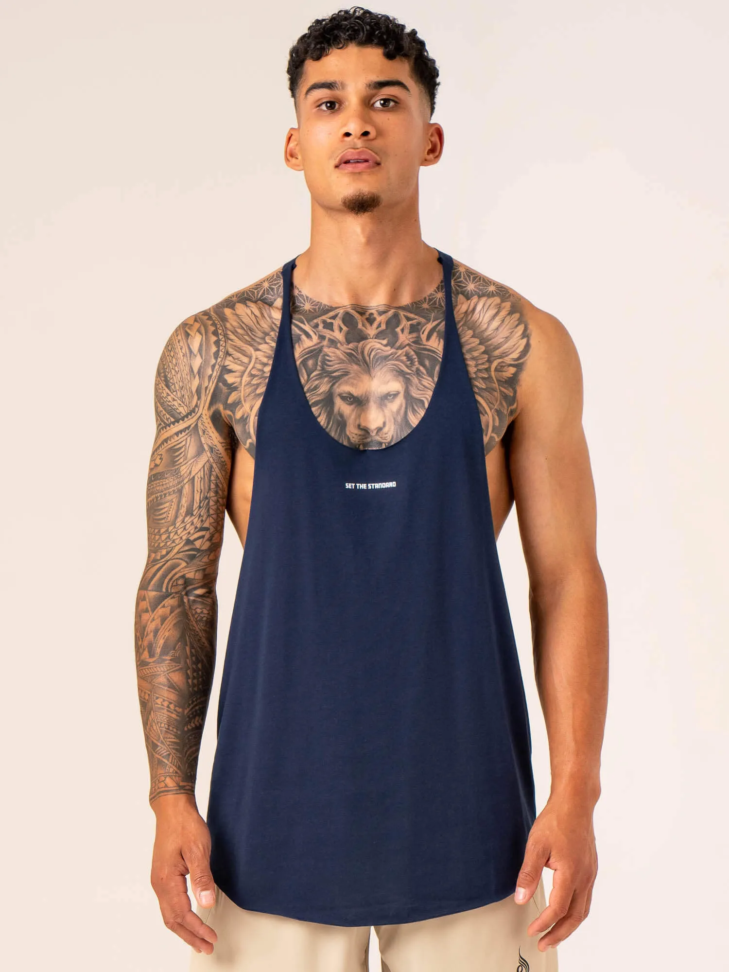 Emerge Arnie T-Back - Navy free stretch