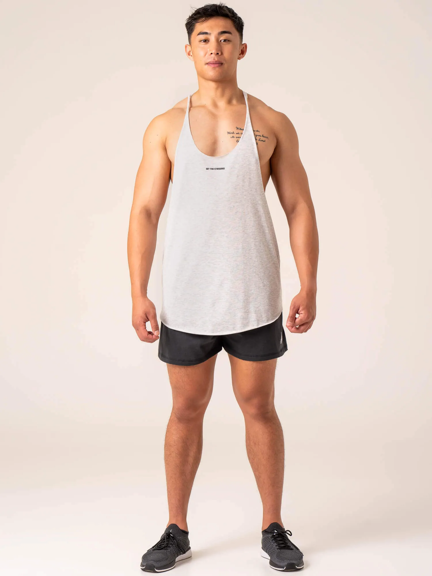 Emerge Arnie T-Back - Snow Grey Marl vital motion