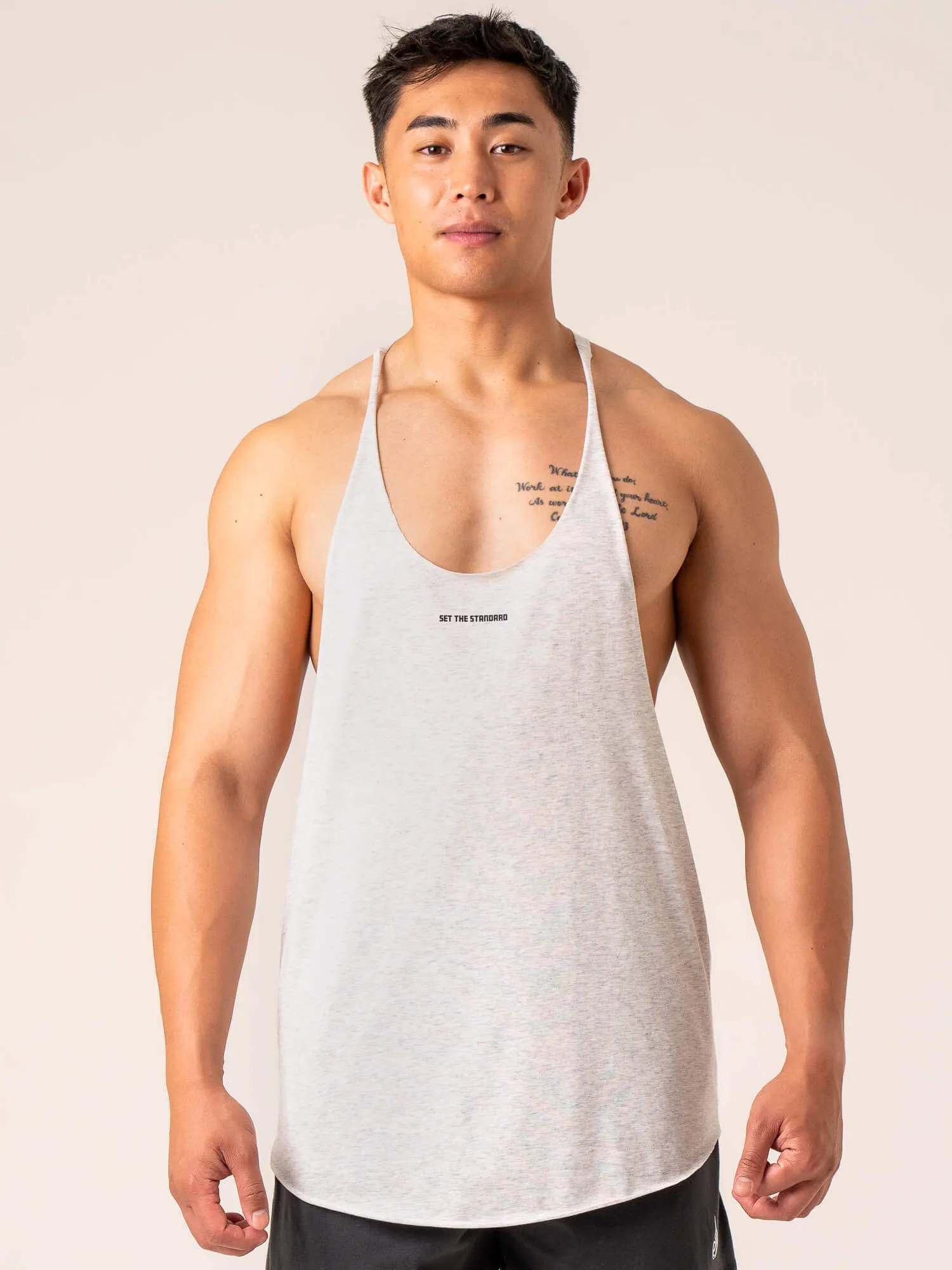 Emerge Arnie T-Back - Snow Grey Marl outdoor sports