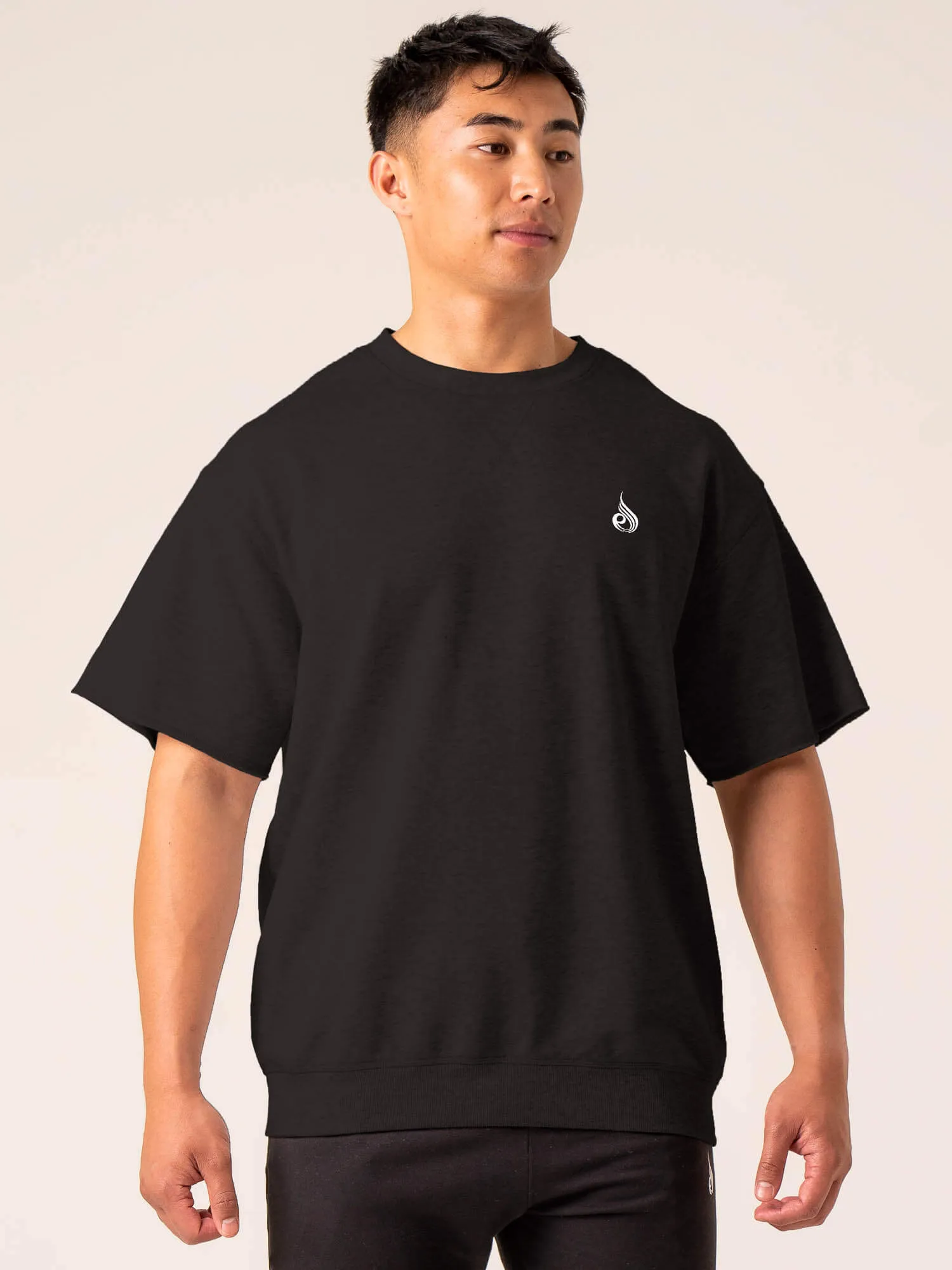 Emerge Fleece T-Shirt - Faded Black eco friendly