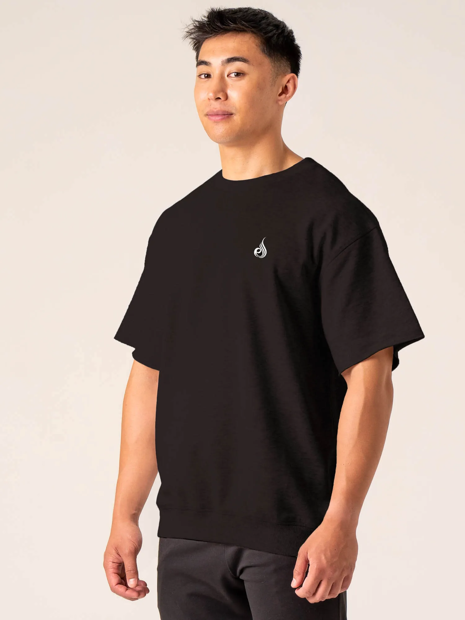 Emerge Fleece T-Shirt - Faded Black urban edge
