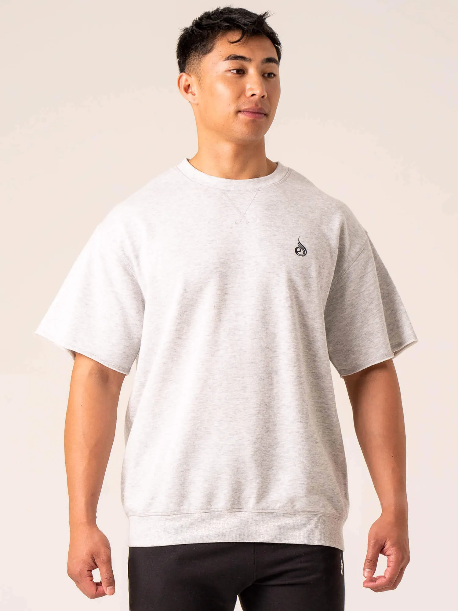 Emerge Fleece T-Shirt - Snow Grey Marl casual essentials