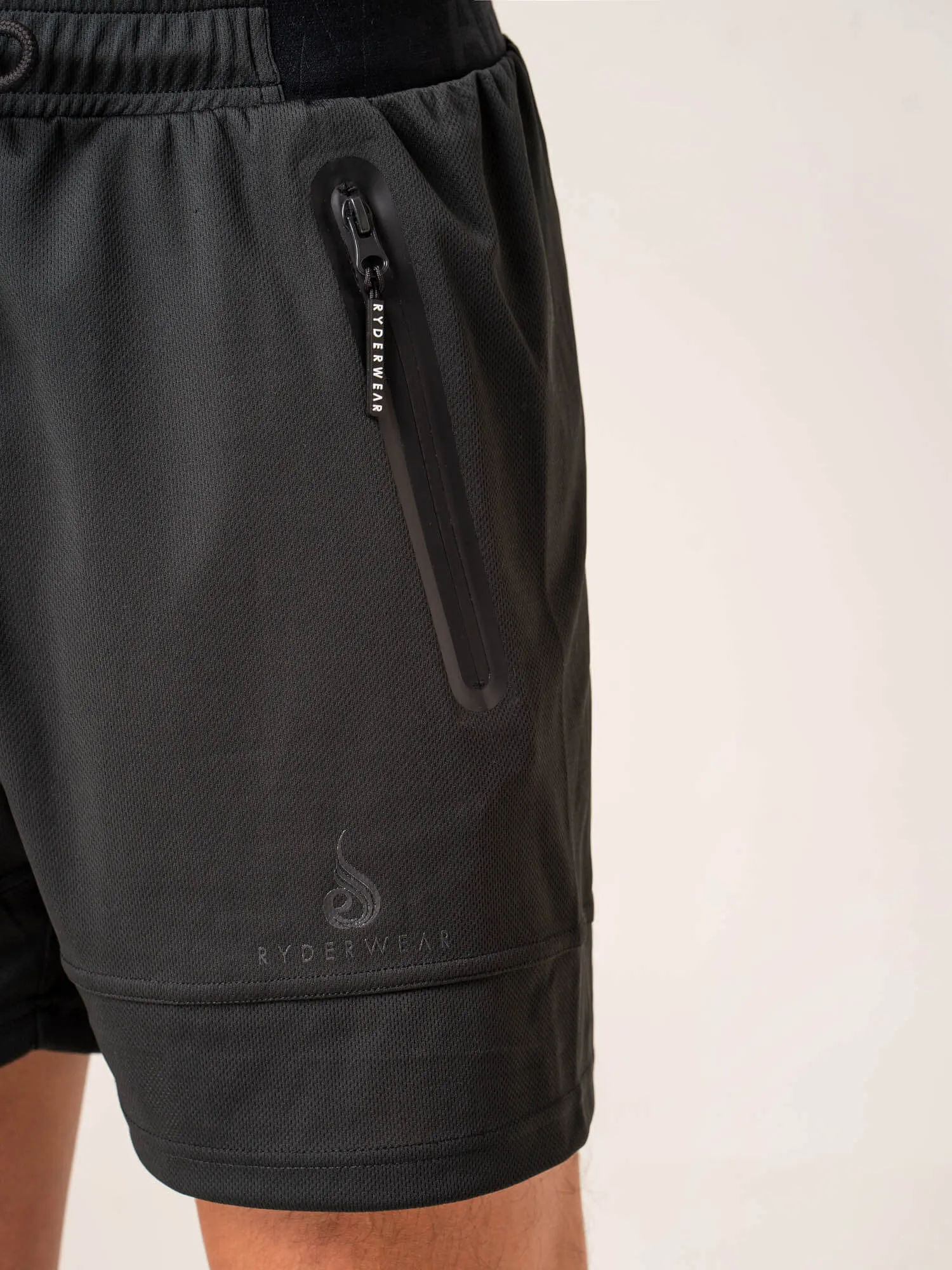 Emerge Mesh Short - Faded Black breathable mesh