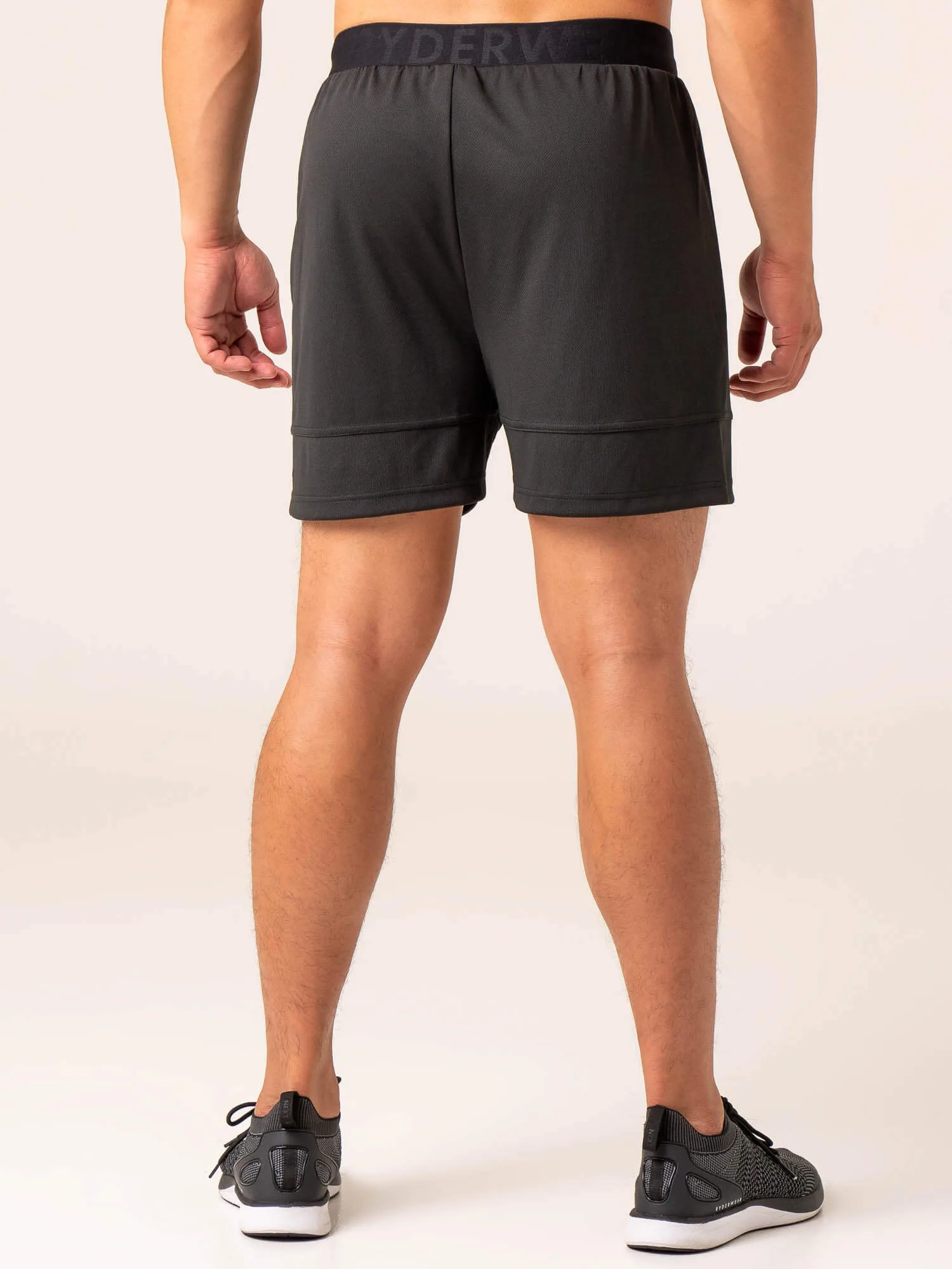 Emerge Mesh Short - Faded Black muscle support