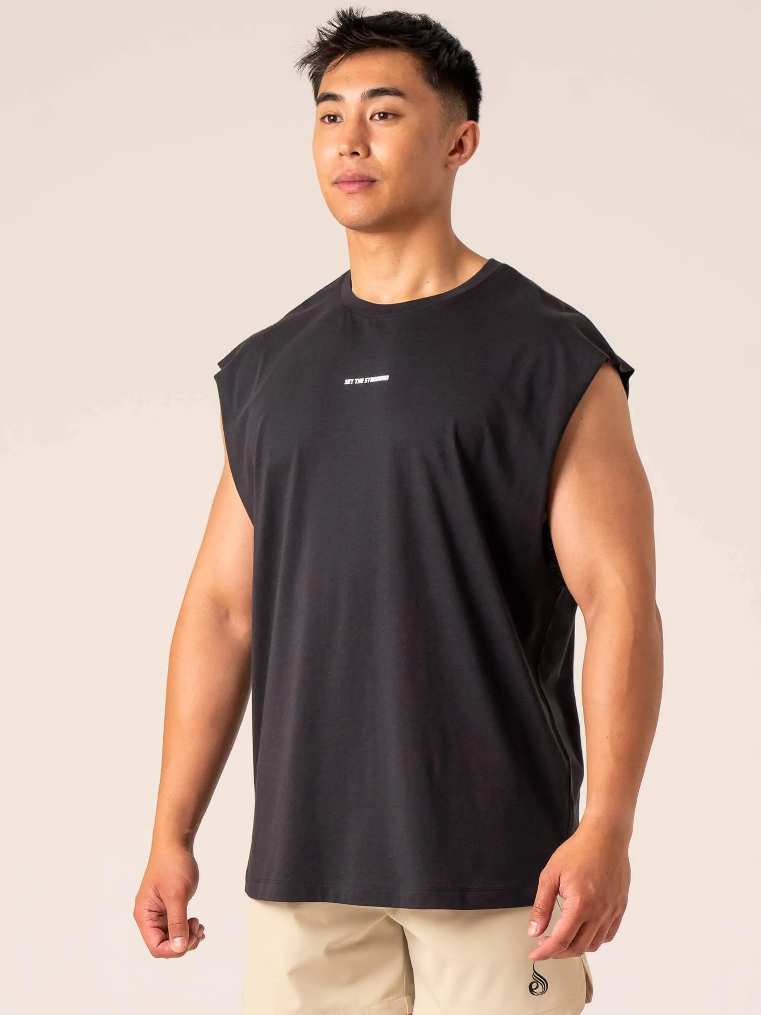 Emerge Muscle Tank - Faded Black skin friendly