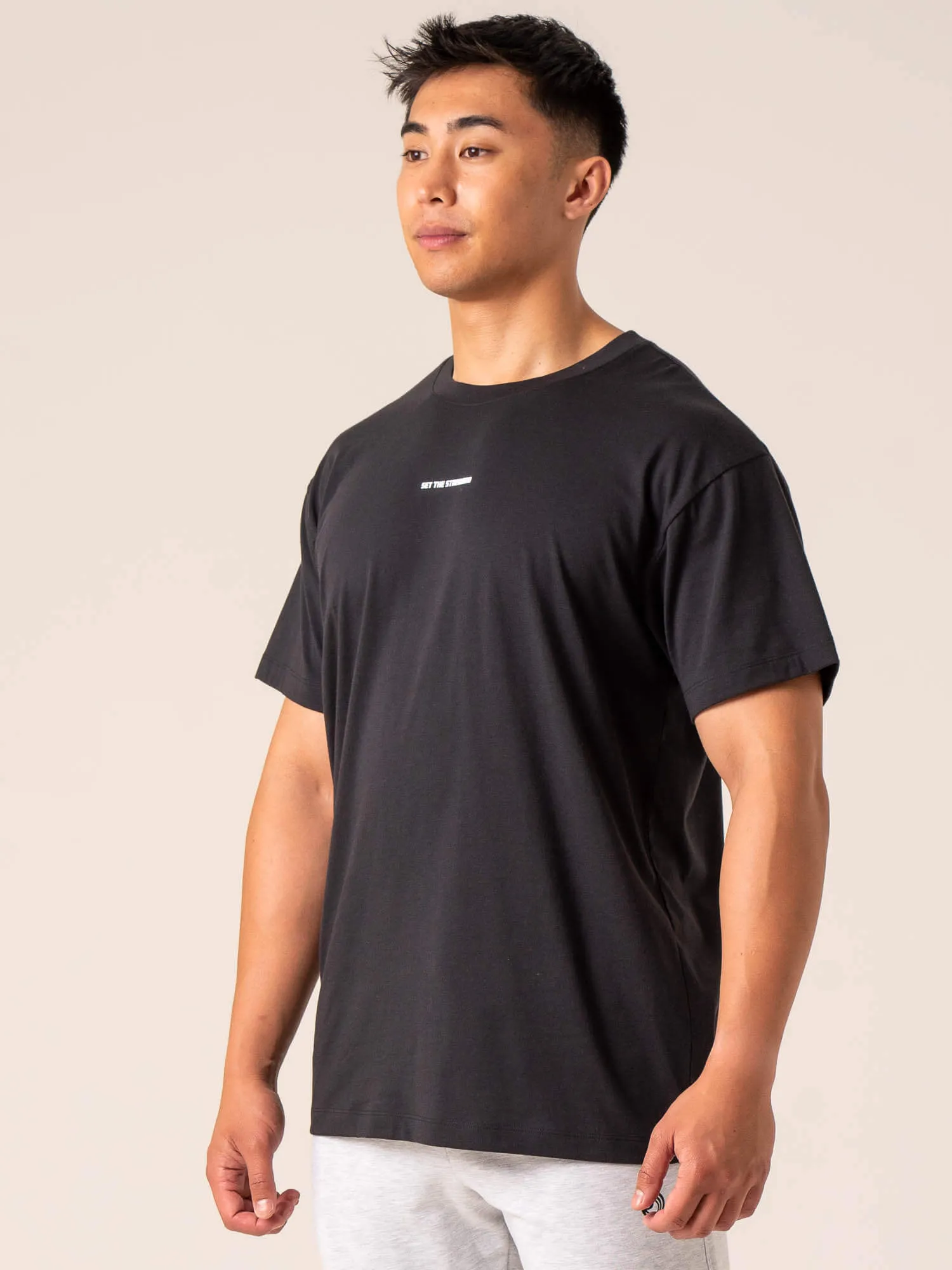 Emerge Oversized T-Shirt - Faded Black fun print