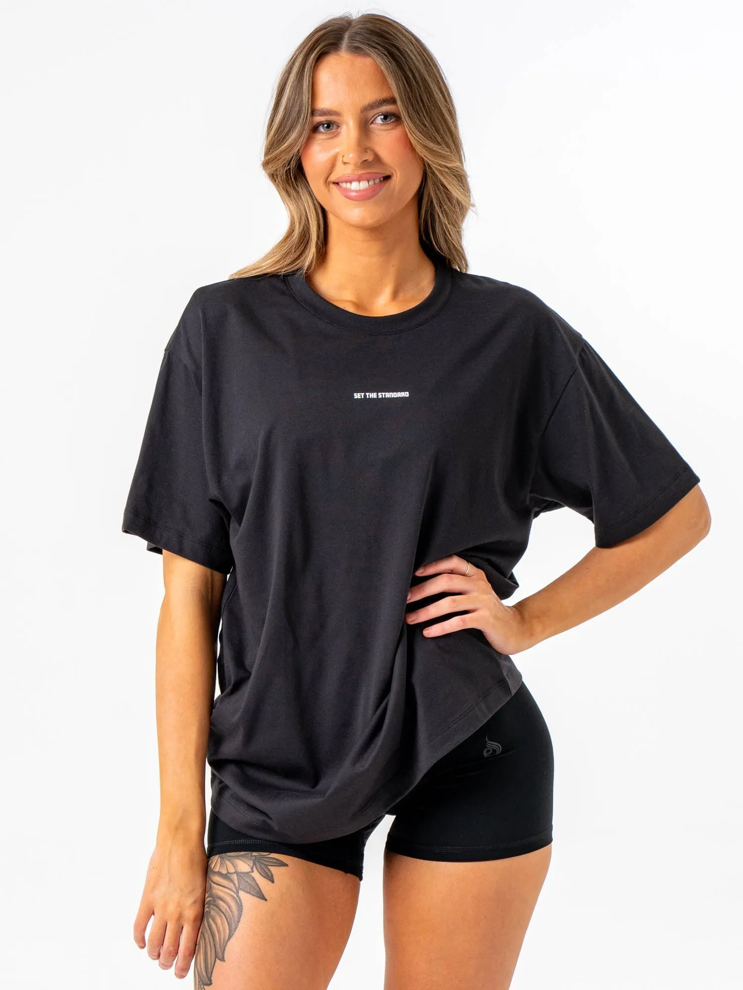 Emerge Oversized T-Shirt - Faded Black sporty style