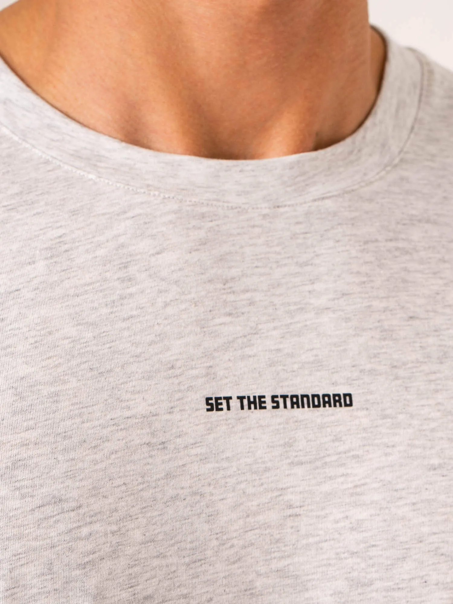 Emerge Oversized T-Shirt - Snow Grey Marl art inspired