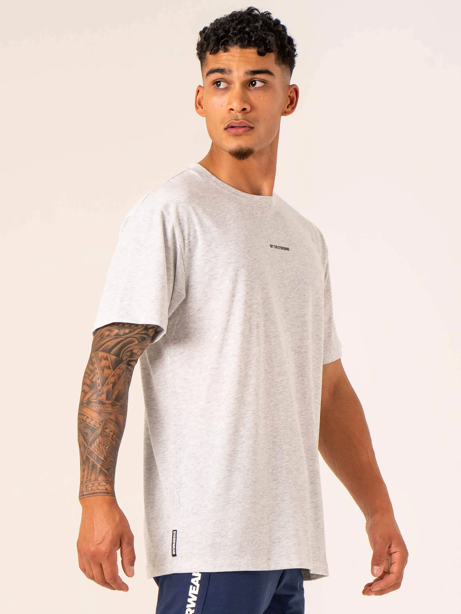 Emerge Oversized T-Shirt - Snow Grey Marl eco conscious
