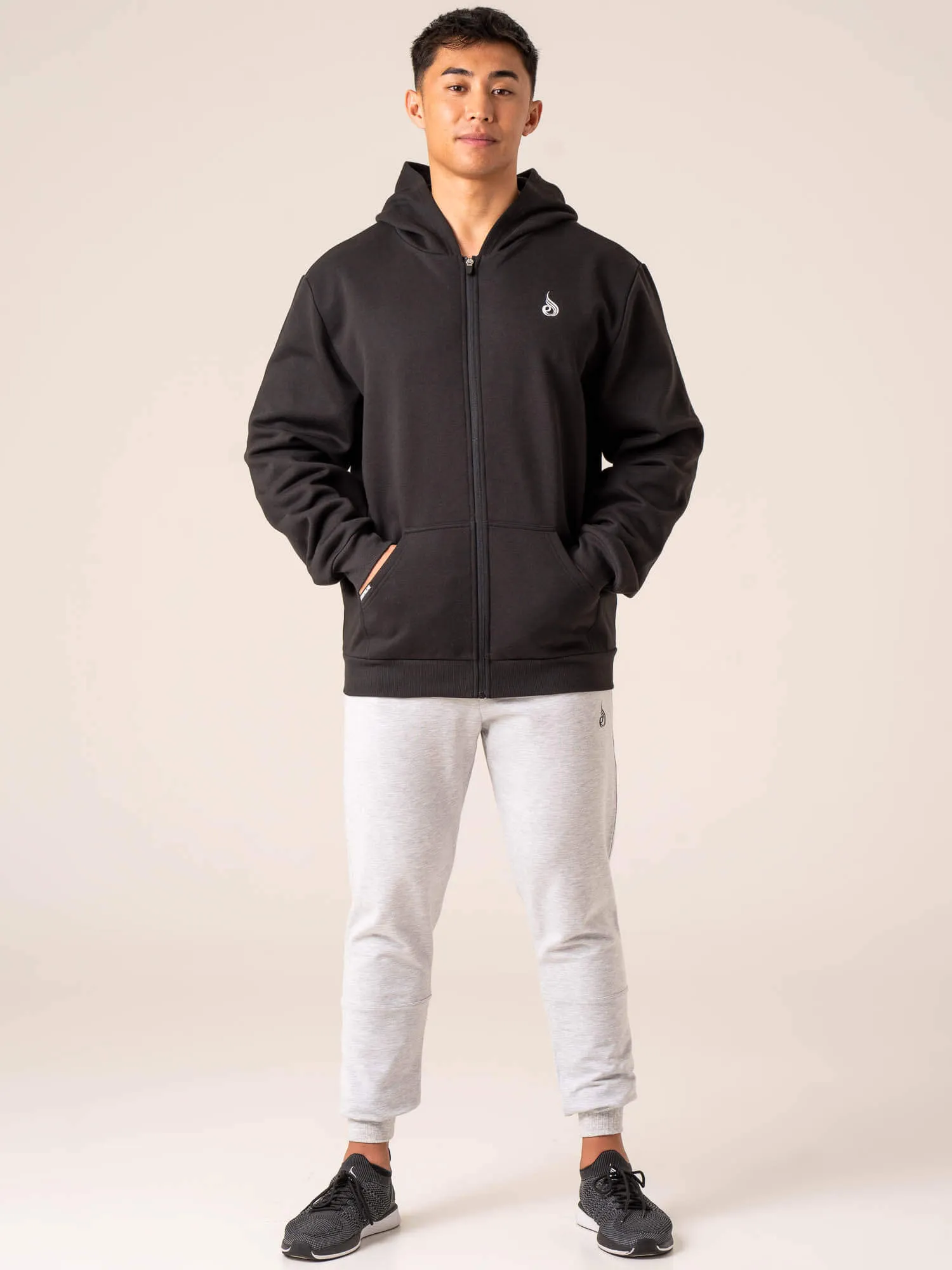 Emerge Track Jacket - Faded Black thermal fit