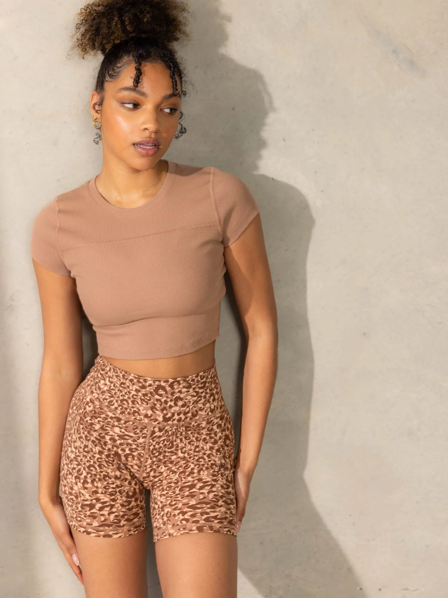 Empower High Waisted Shorts - Mocha Leopard sport accessories