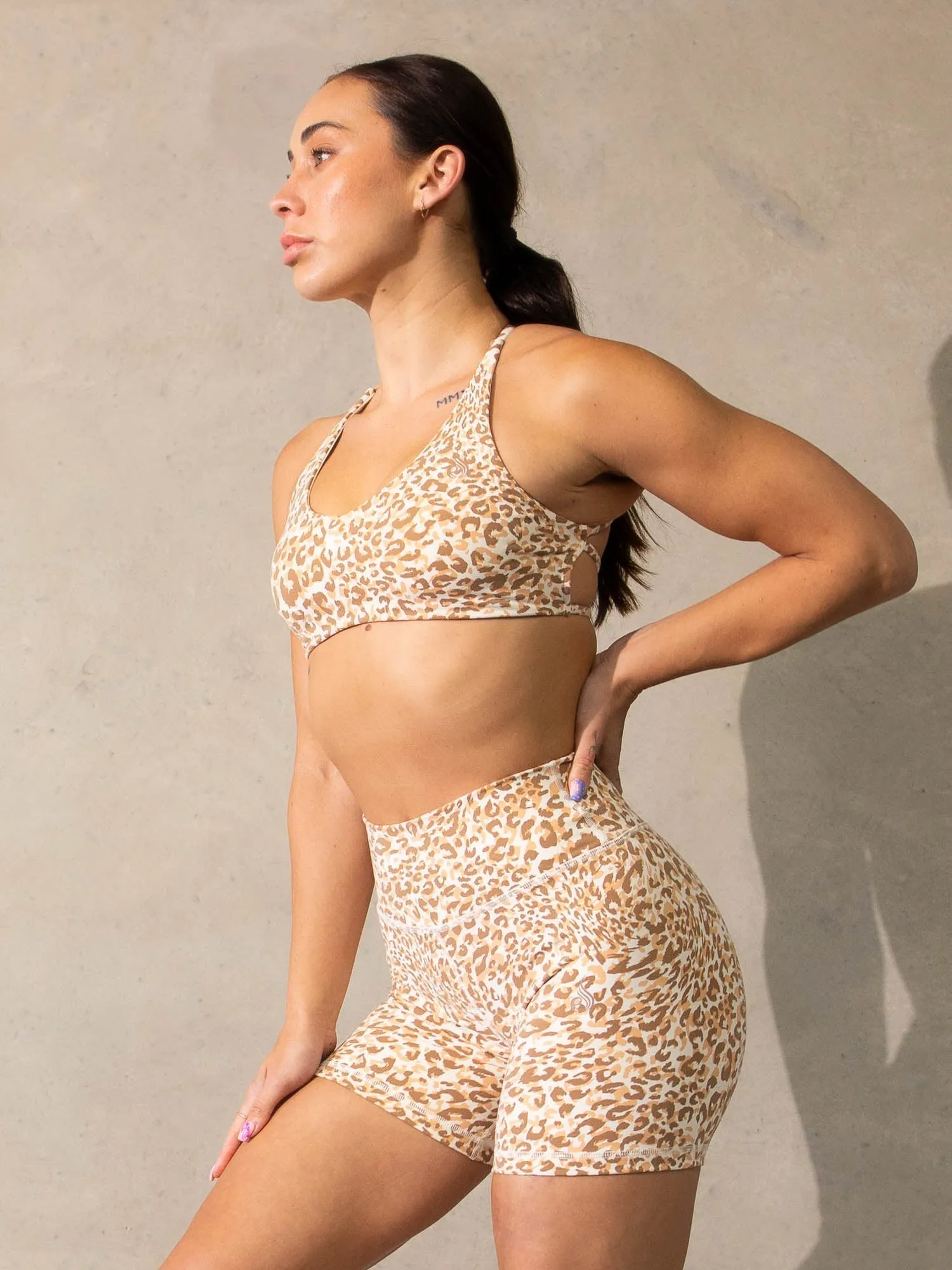 Empower Sports Crop - Vanilla Leopard Ergonomic Fit