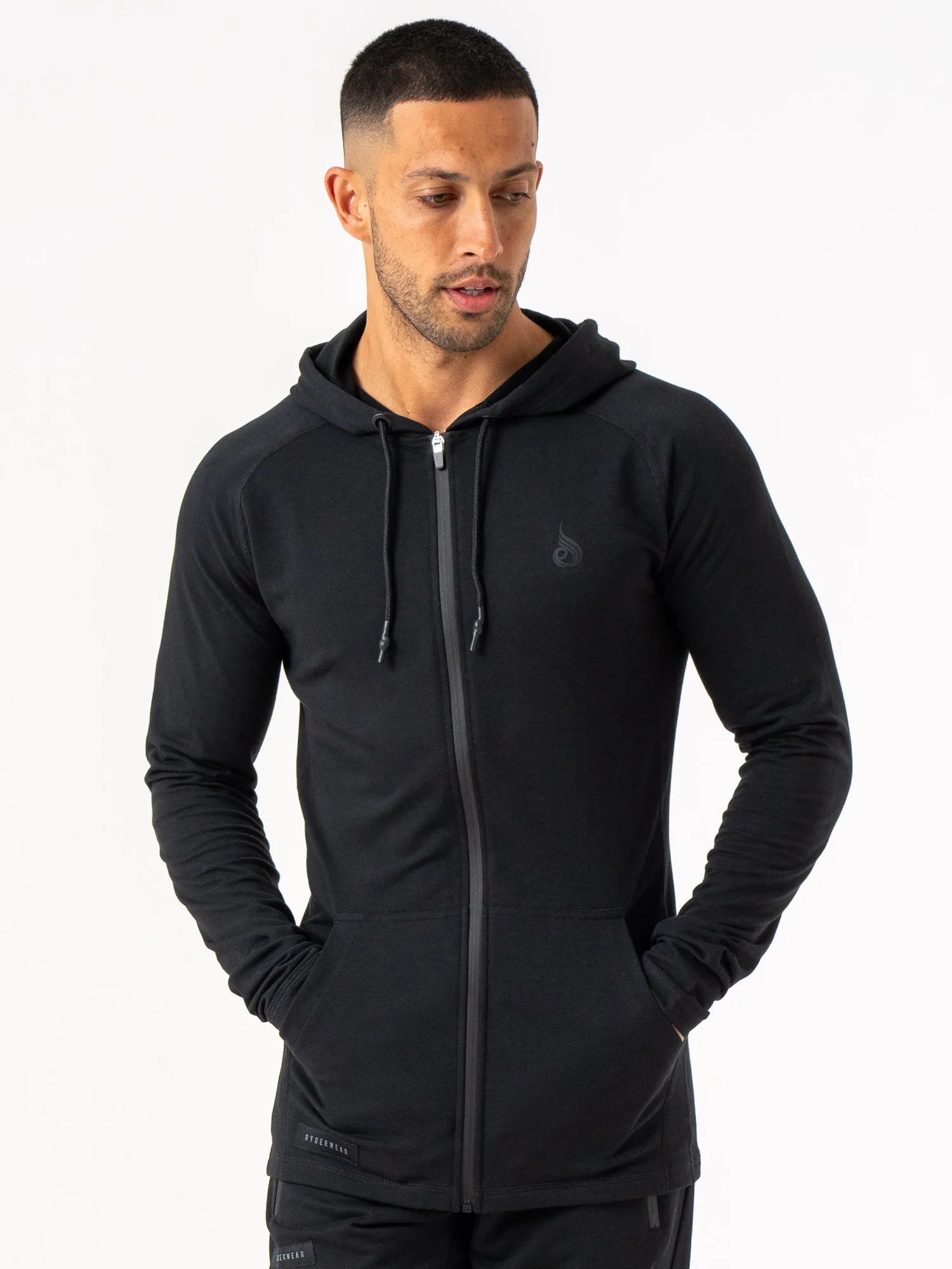 Endurance Zip Up Jacket - Black flexible fit