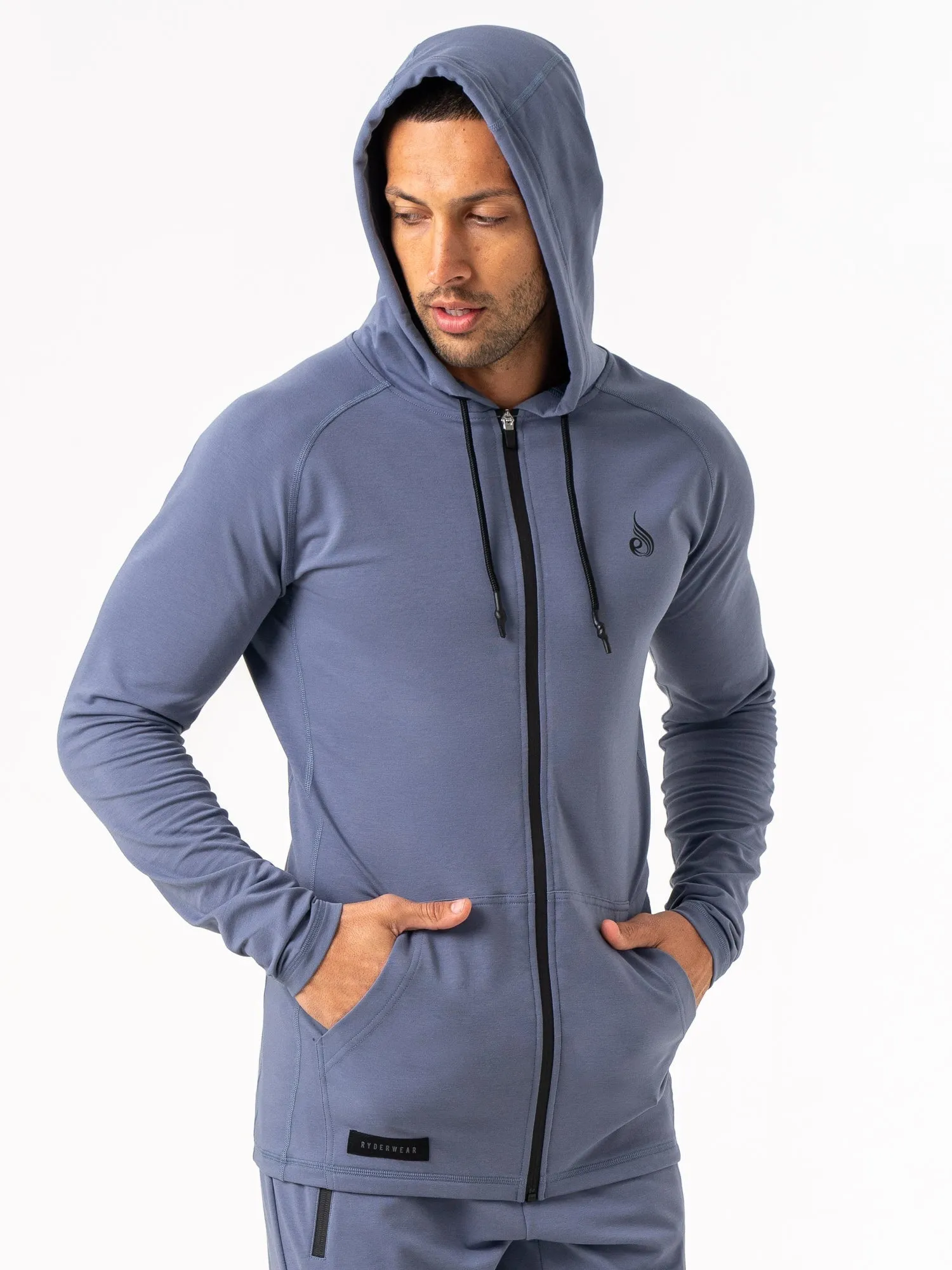 Endurance Zip Up Jacket - Denim Blue comfortable fit