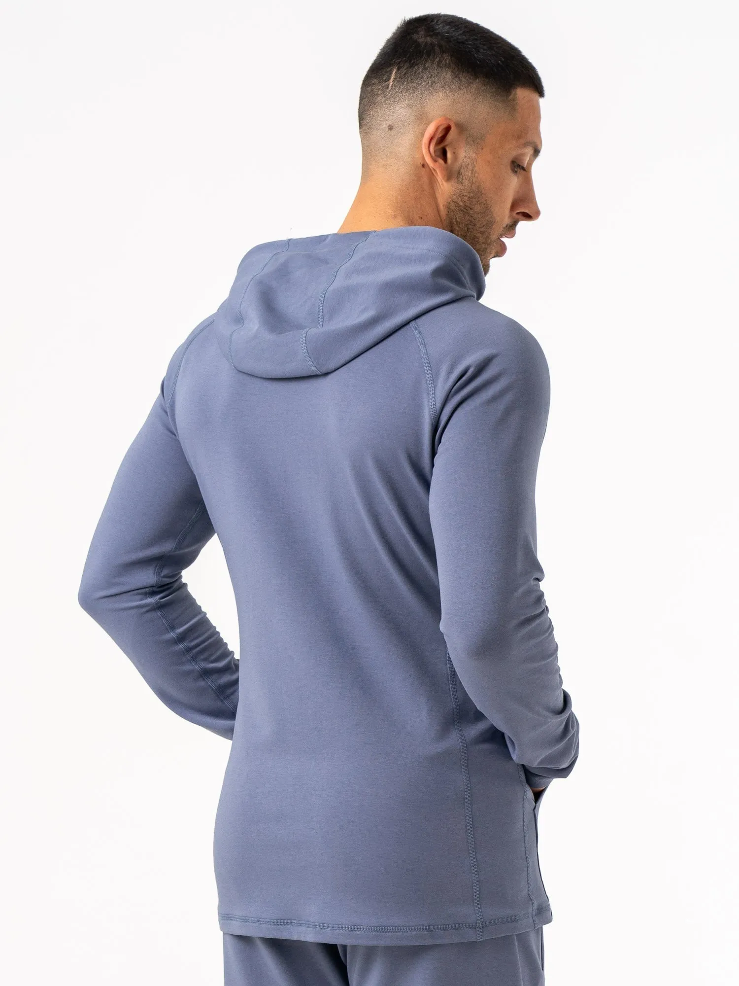 Endurance Zip Up Jacket - Denim Blue subtle pattern
