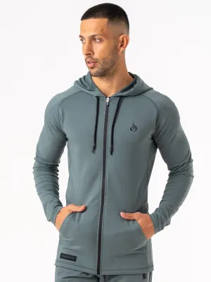 Endurance Zip Up Jacket - Fern Green soft cotton blend