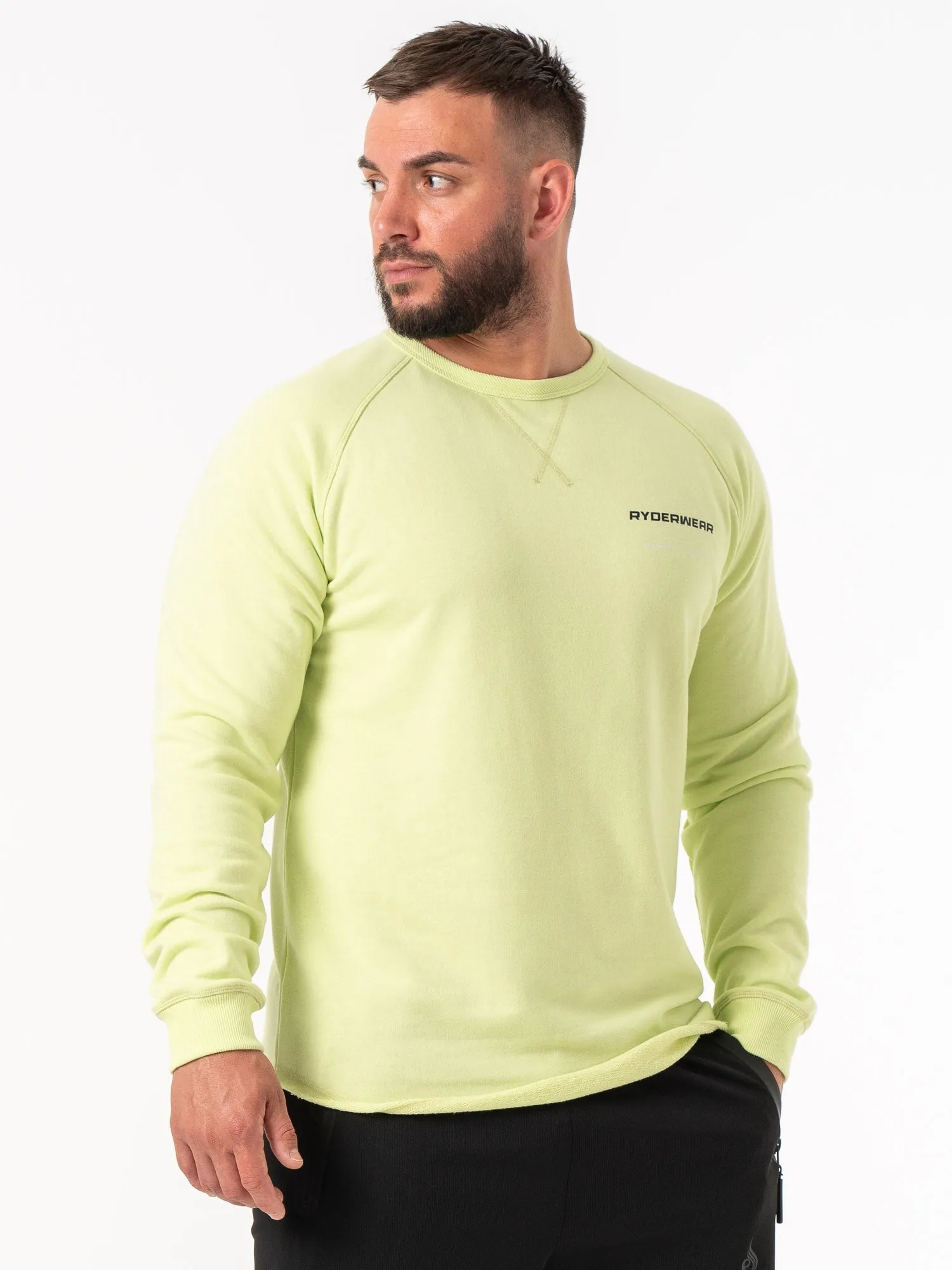 Energy Crew Neck - Lime breathable fabric