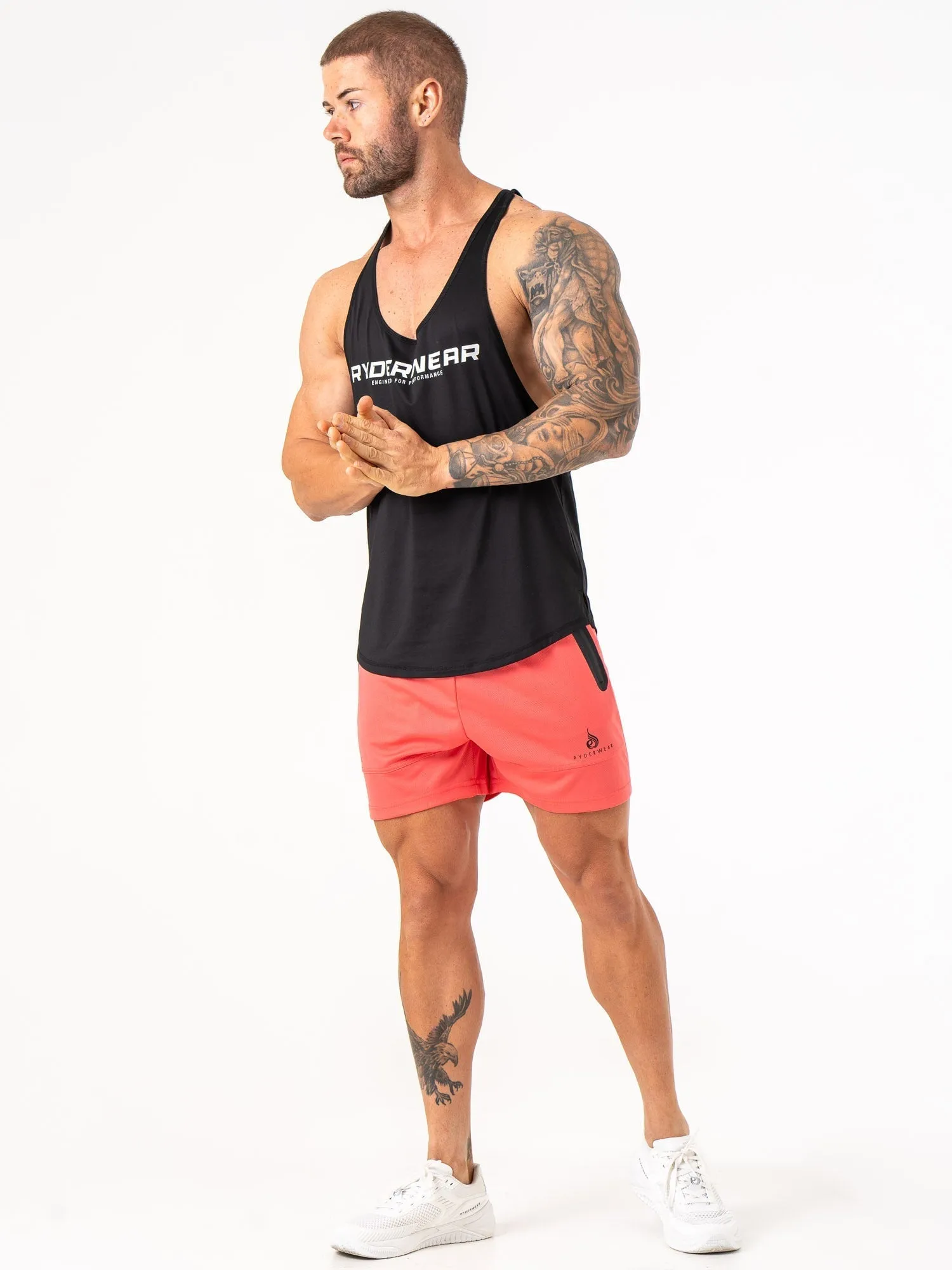 Energy Mesh Shorts - Coral gym shorts style