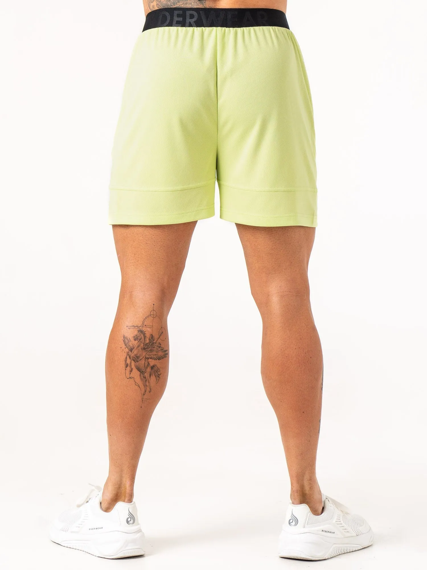 Energy Mesh Shorts - Lime elastic waist