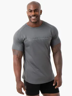 Energy Mesh T-Shirt - Charcoal casual layering