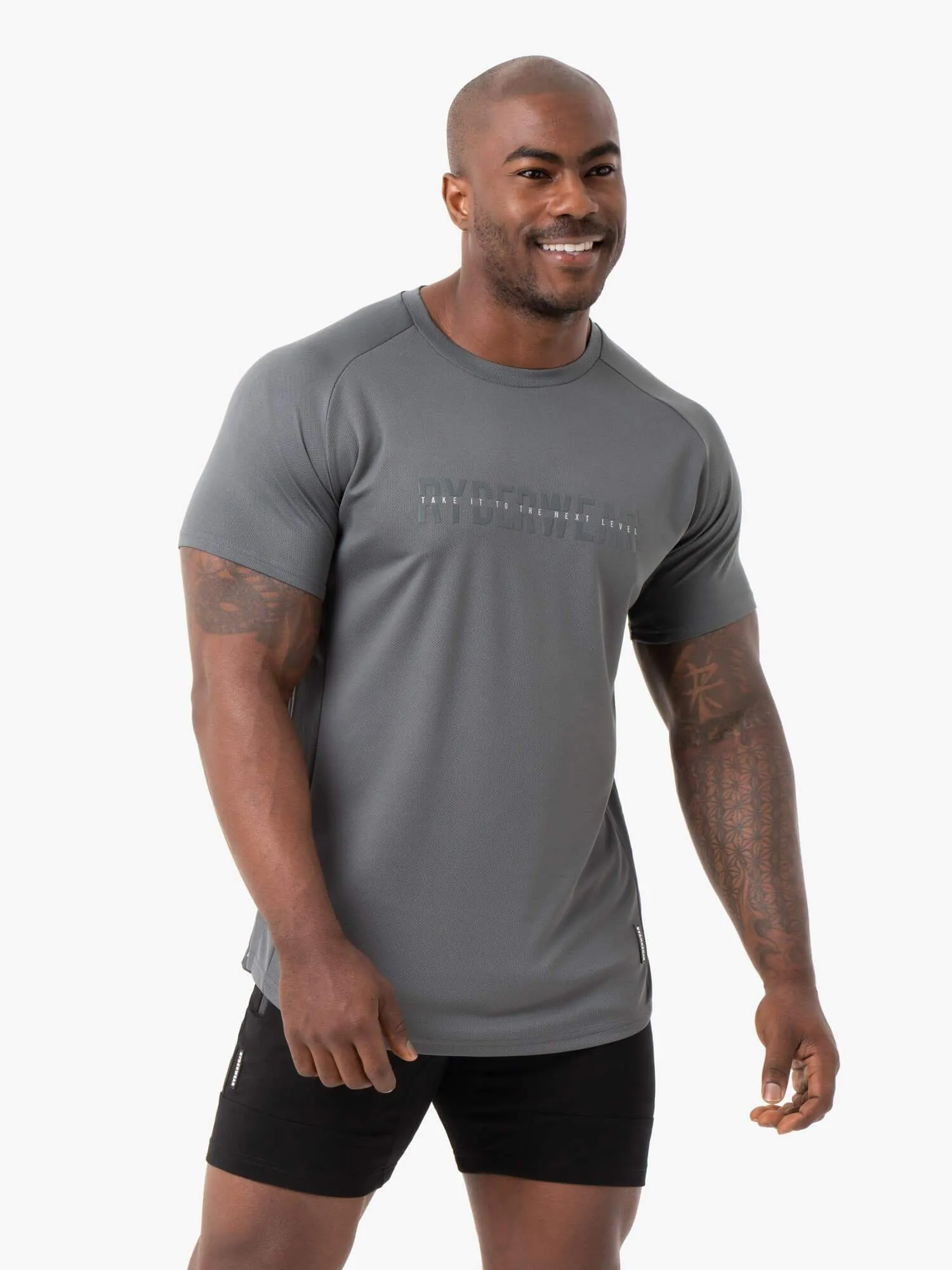 Energy Mesh T-Shirt - Charcoal lightweight fabric
