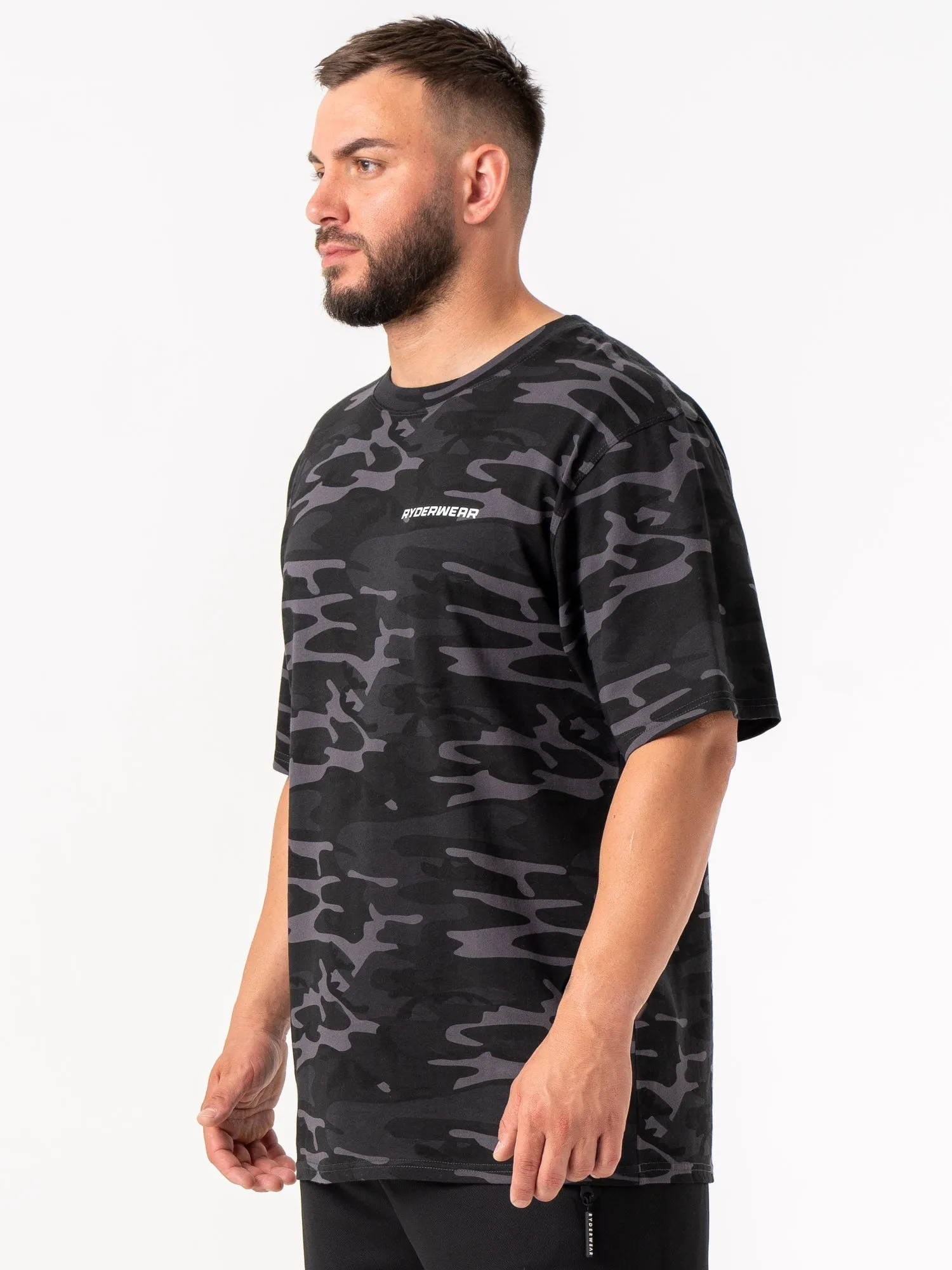 Energy Oversized T-Shirt - Black Camo street style