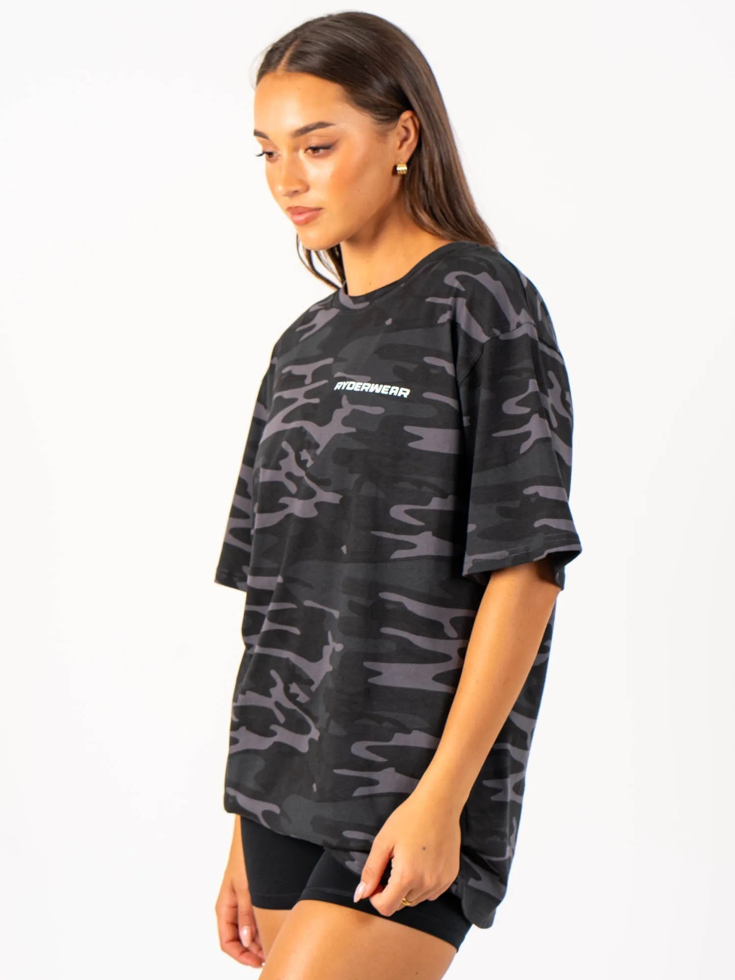 Energy Oversized T-Shirt - Black Camo creative print