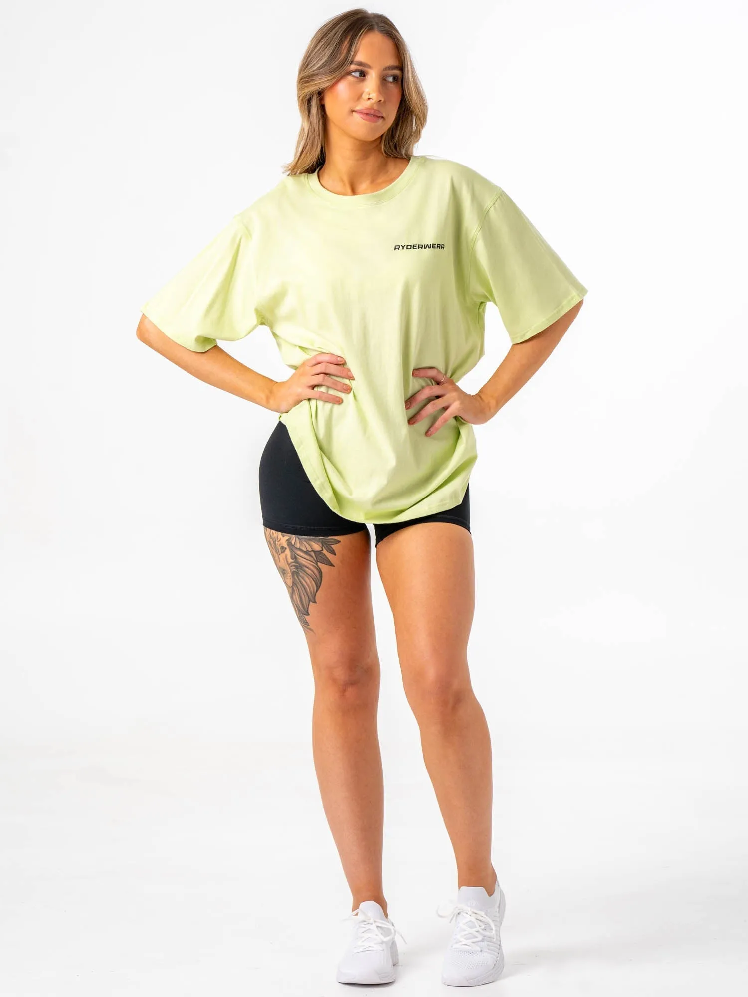 Energy Oversized T-Shirt - Lime wrinkle resistant
